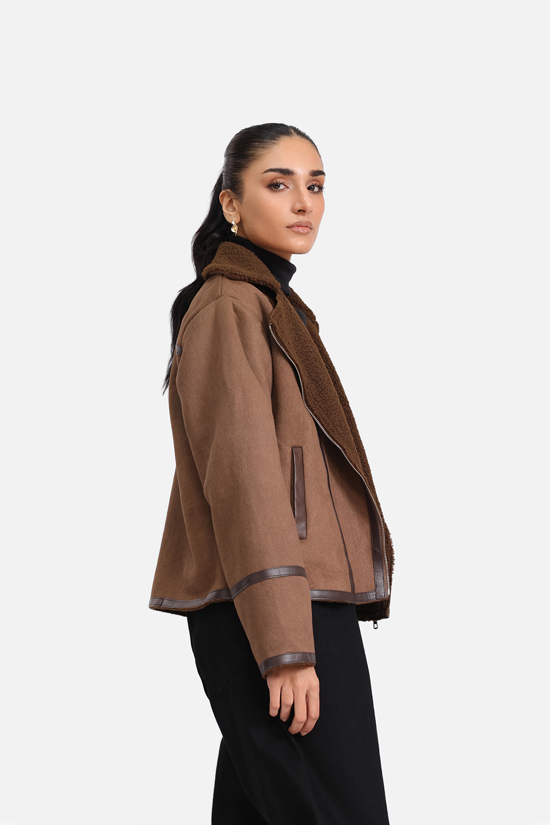 FAUX SUEDE BIKER SUEDE