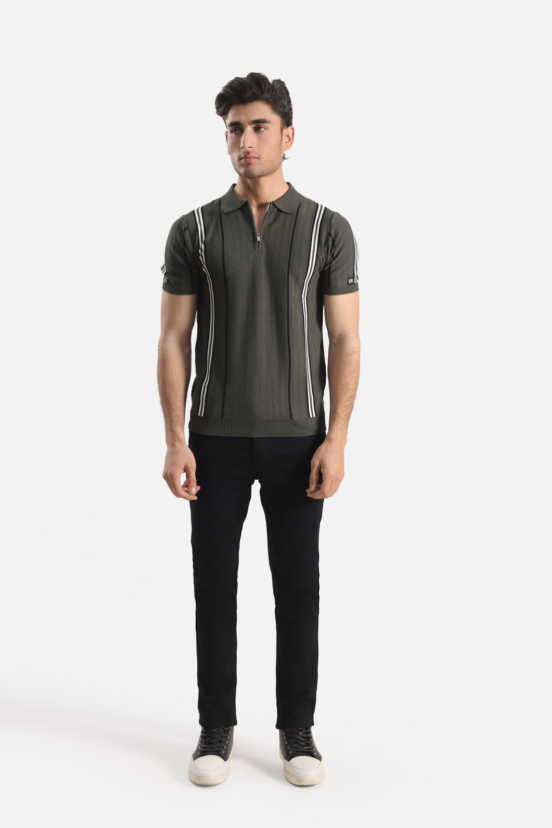 Quarter Zip-Up Polo Shirt
