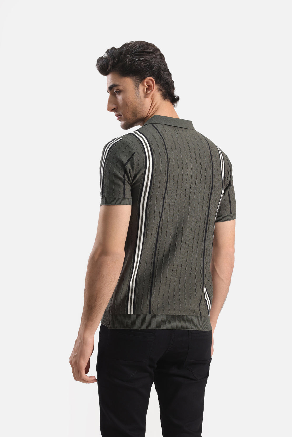 Quarter Zip-Up Polo Shirt