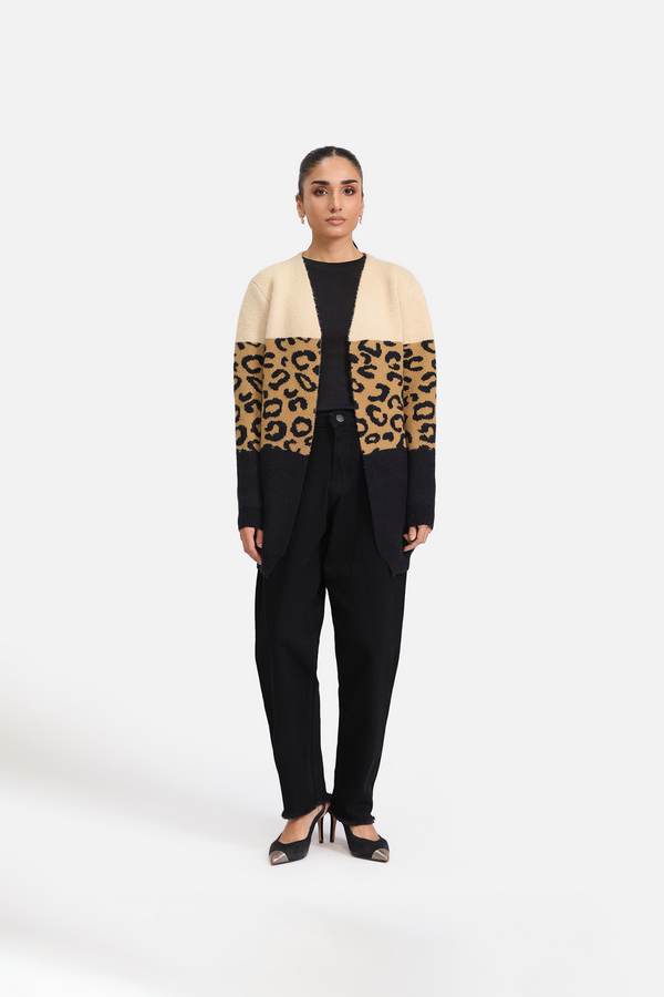 LEOPARD KNIT CARDIGAN