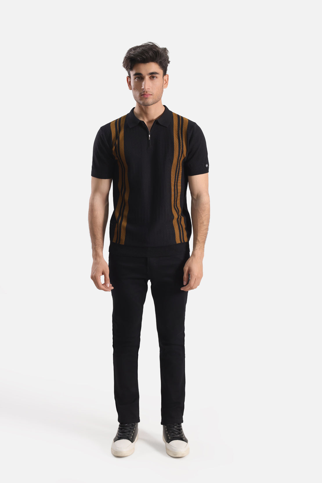 Quarter Zip-Up Polo Shirt