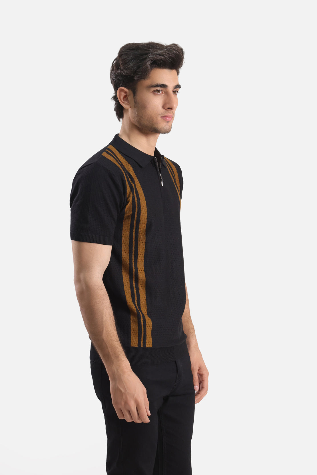 Quarter Zip-Up Polo Shirt