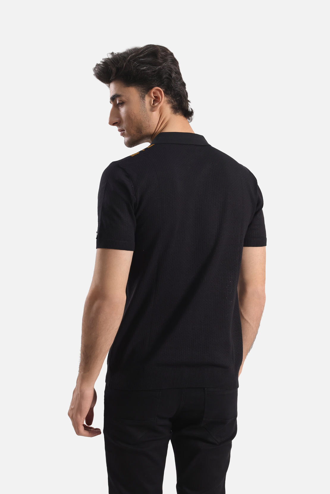 Quarter Zip-Up Polo Shirt