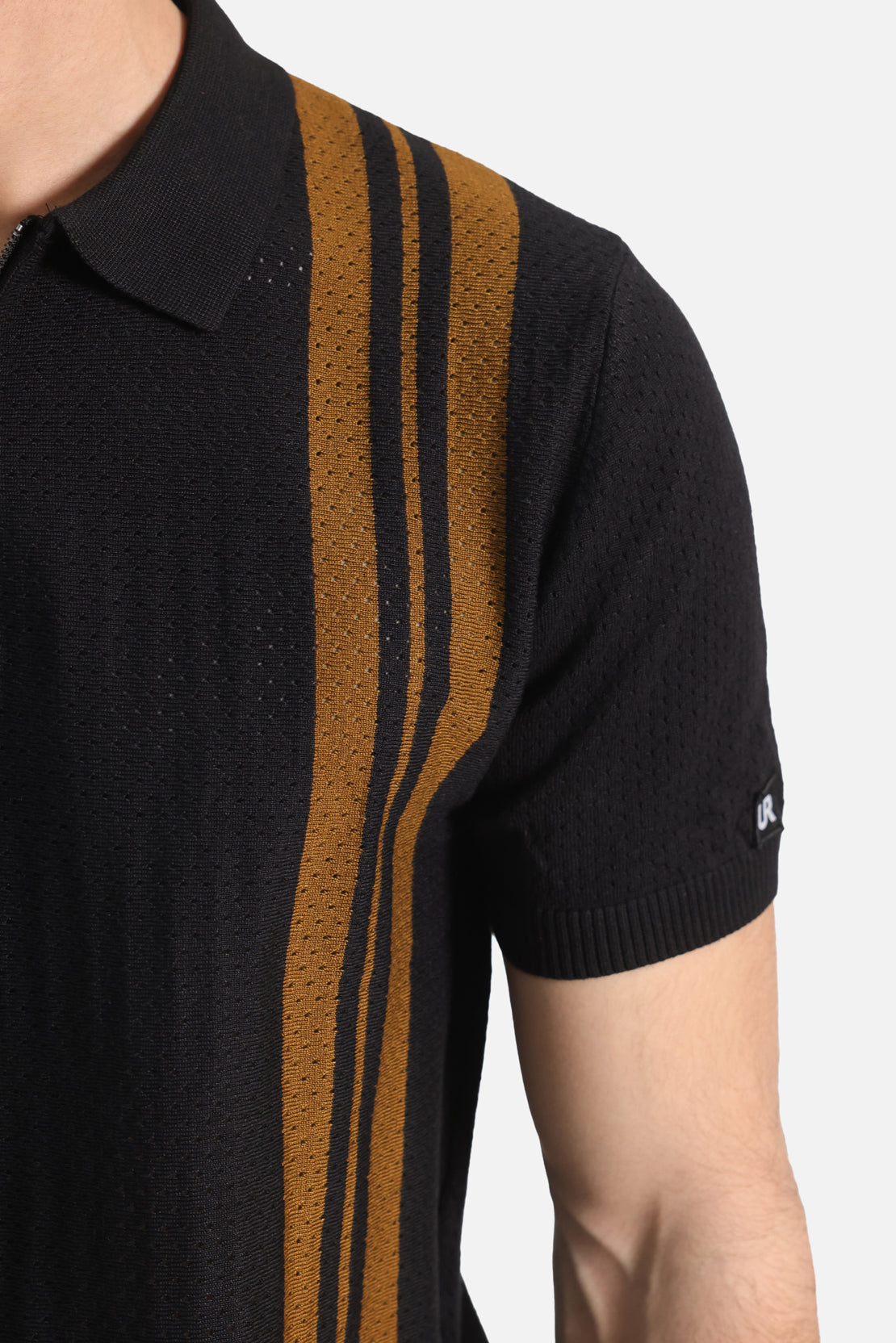 Quarter Zip-Up Polo Shirt