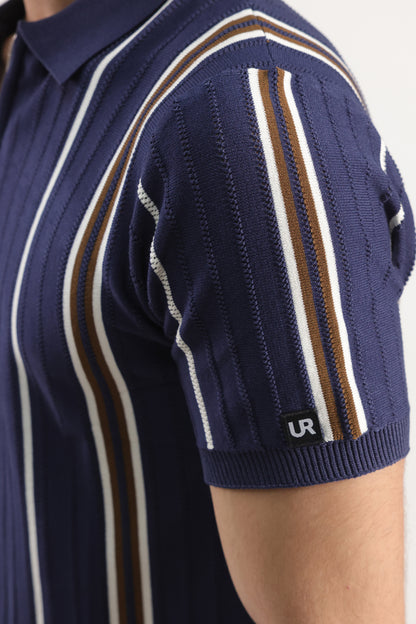 Quarter Zip-Up Polo Shirt