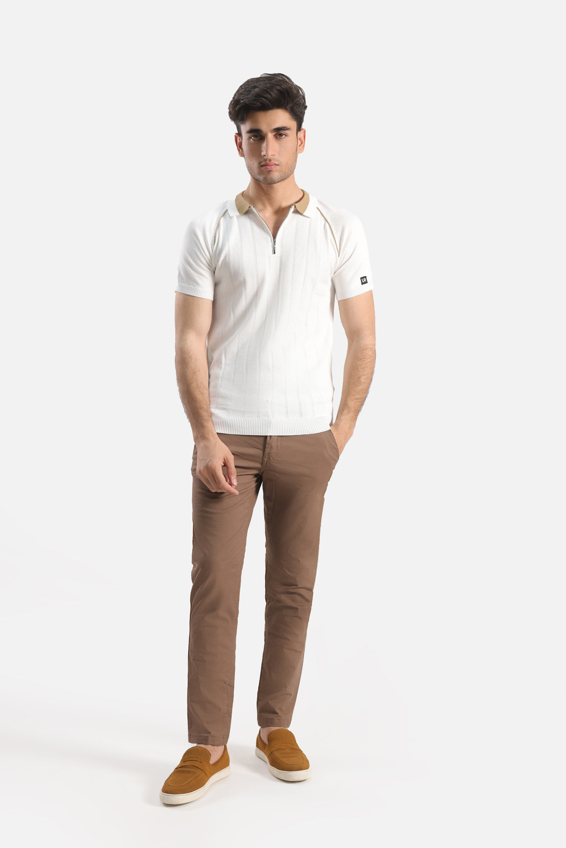 Quarter Zip-Up Polo Shirt