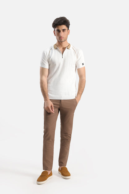 Quarter Zip-Up Polo Shirt