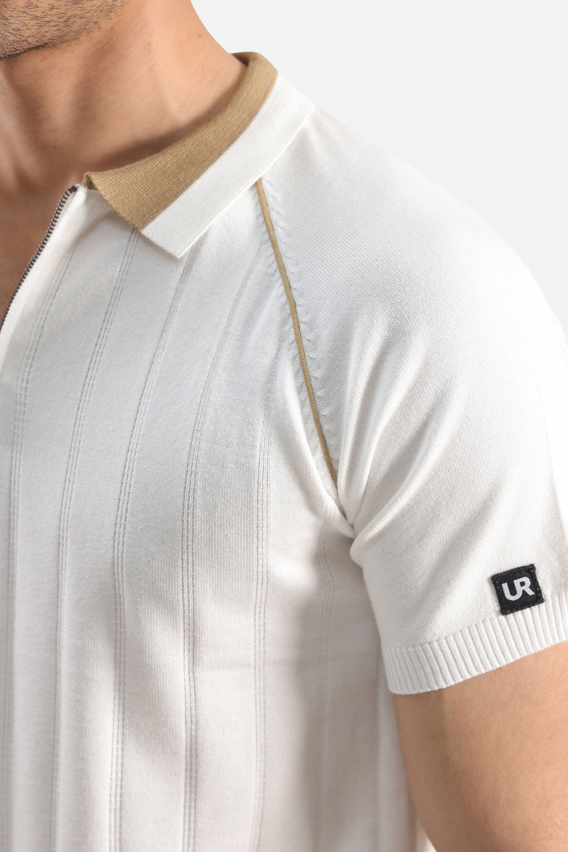 Quarter Zip-Up Polo Shirt