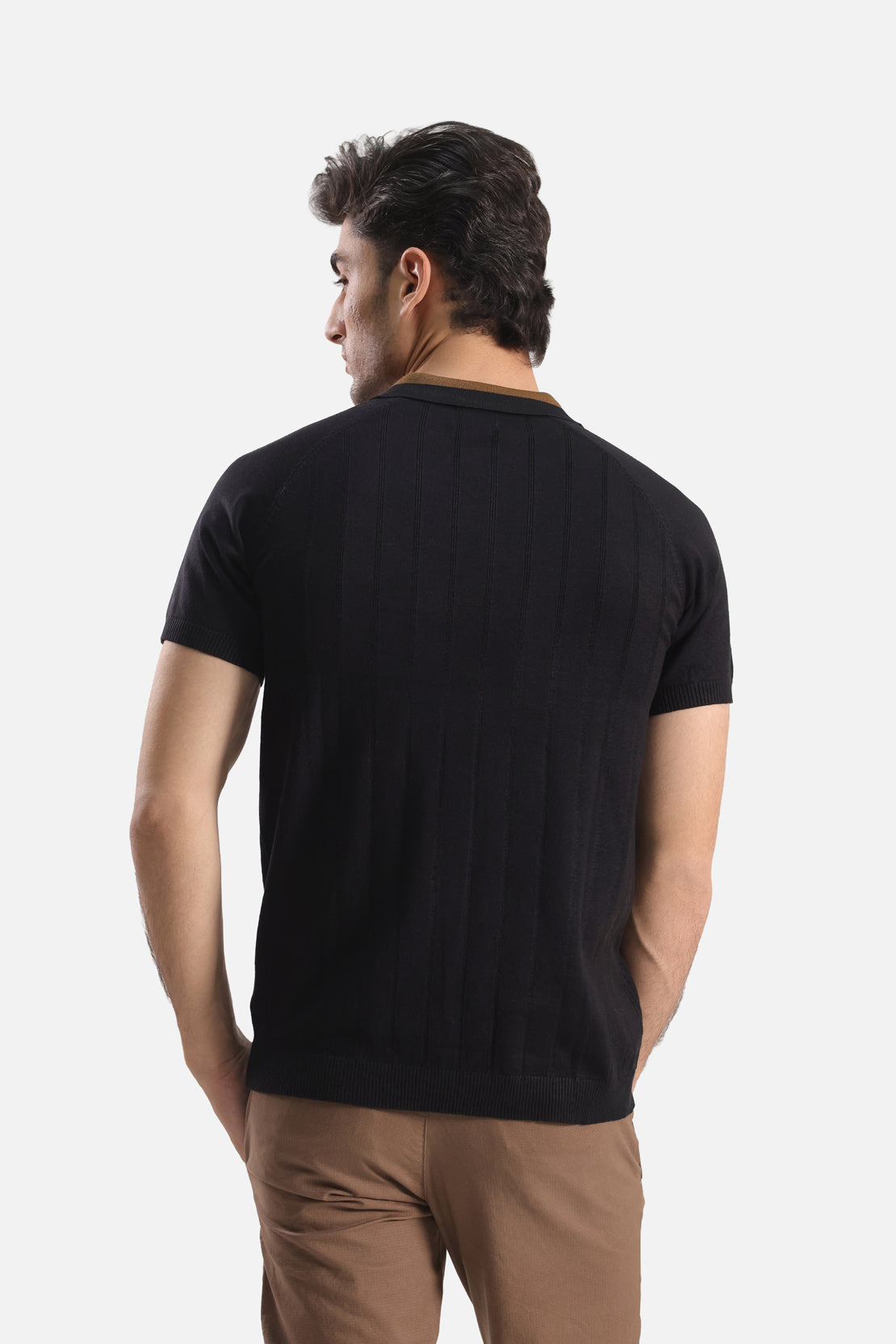 Quarter Zip-Up Polo Shirt