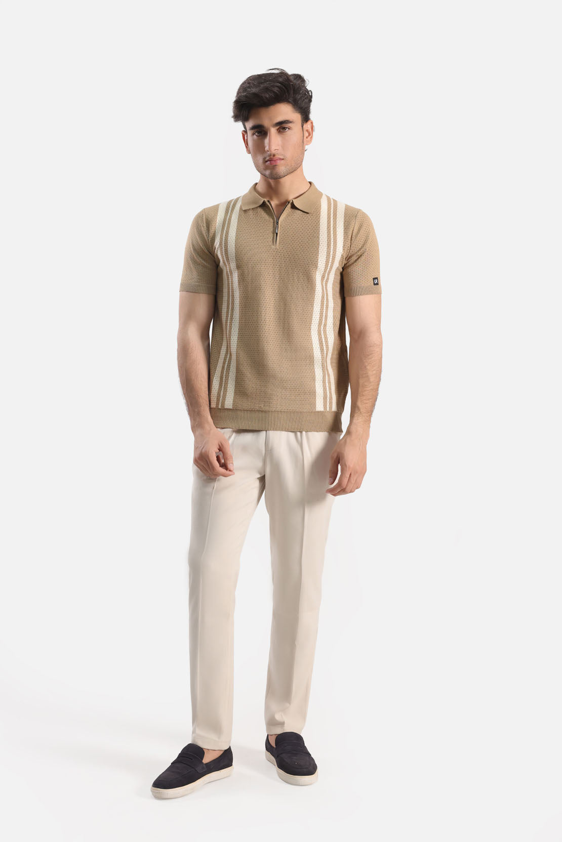 Quarter Zip-Up Polo Shirt