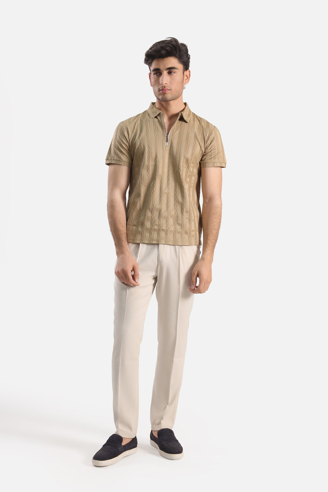 Relaxed Zipper Polo