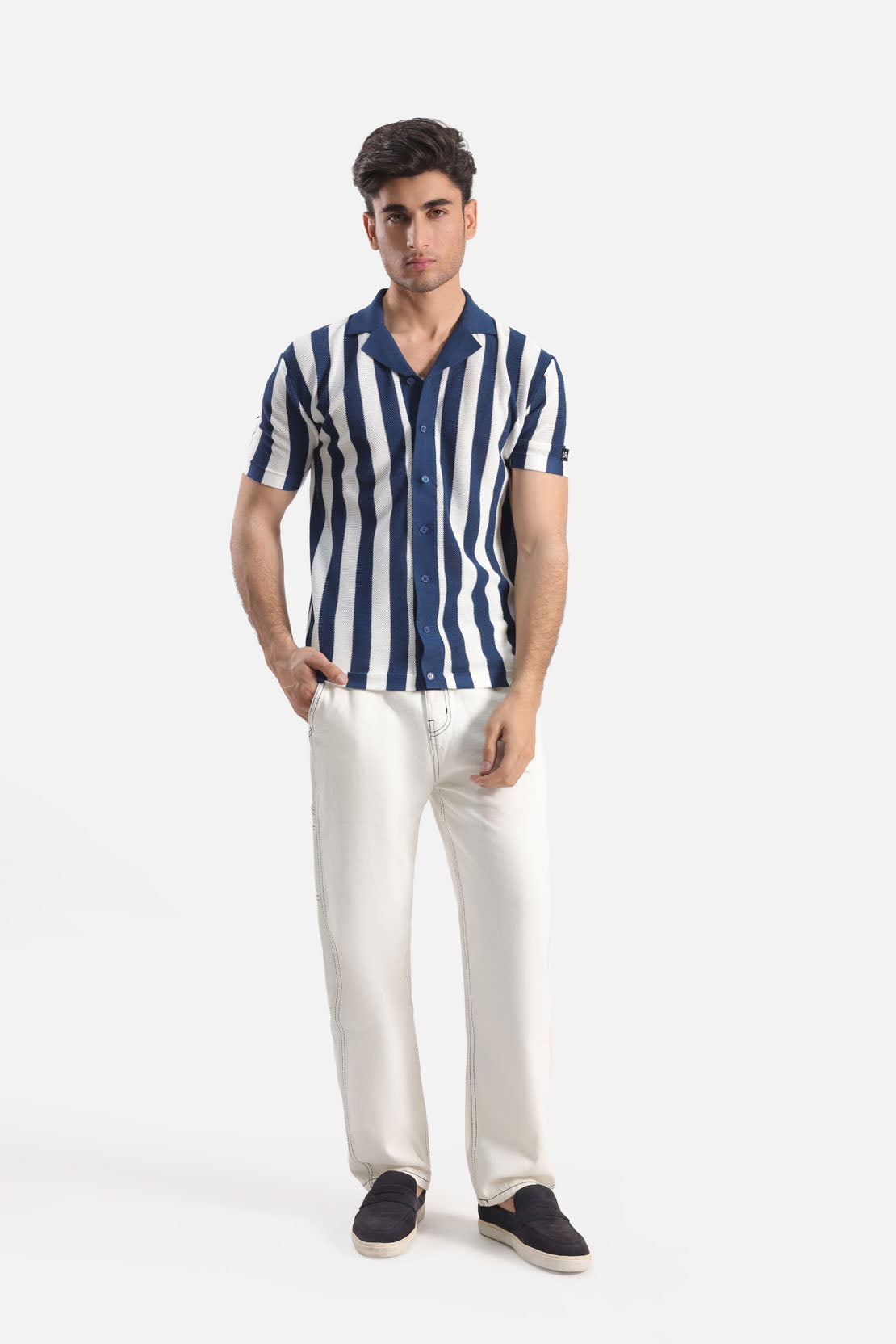 RELAXED FIT BUTTON DOWN KNITTED POLO
