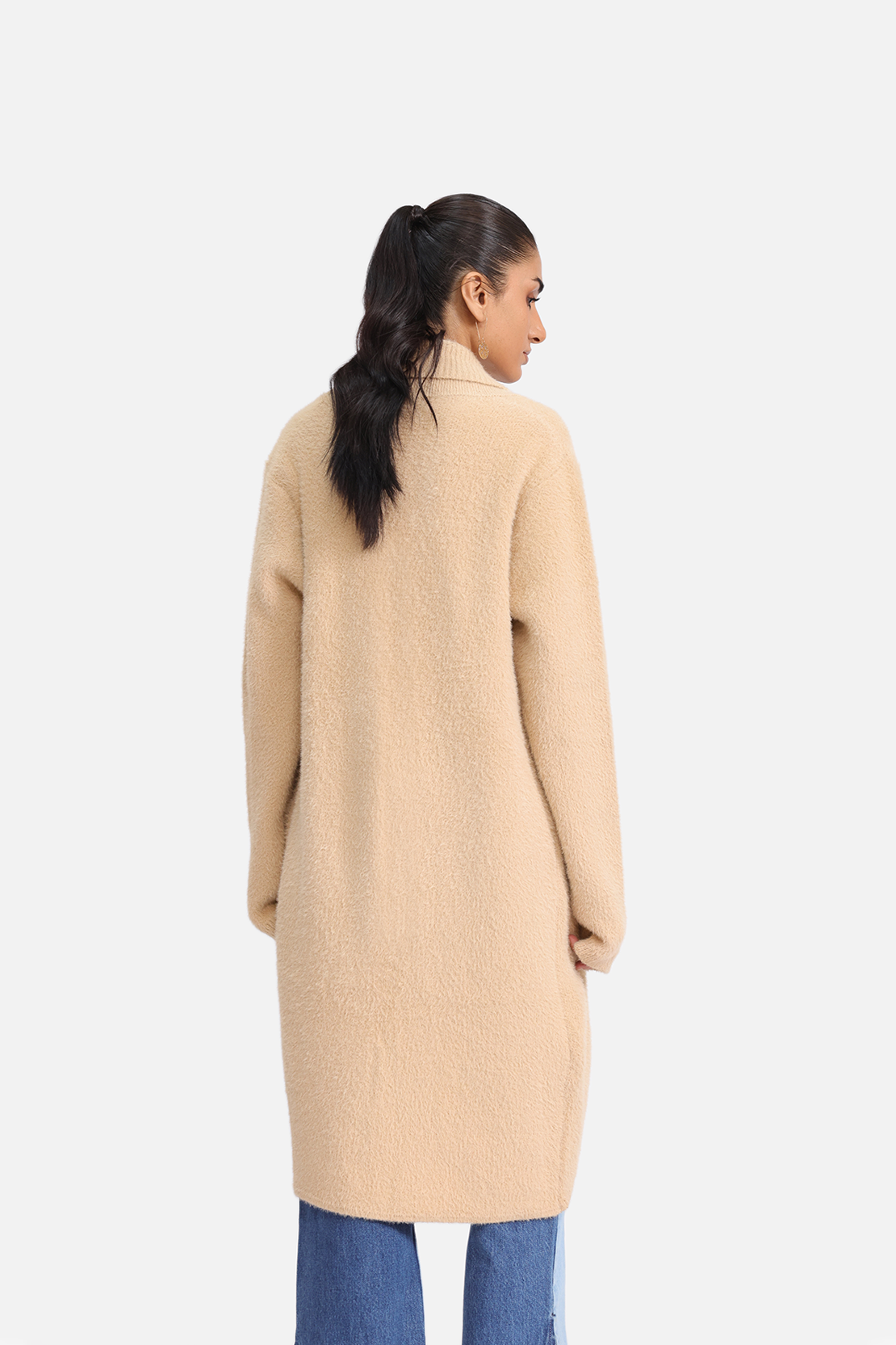 OPEN-FRONT LONG CARDIGAN