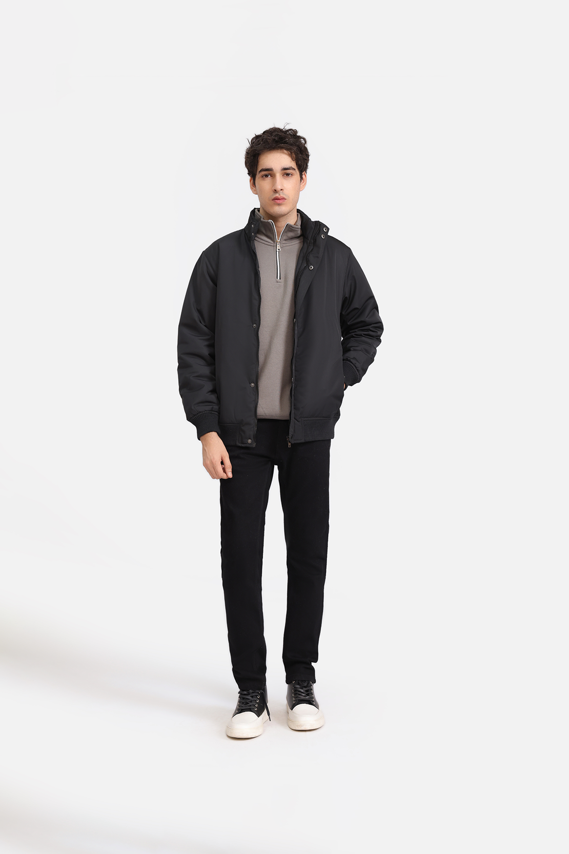 STAND COLLAR BOMBER JACKET