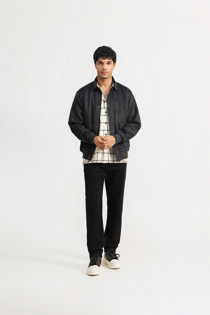Suede Bomber Jacket