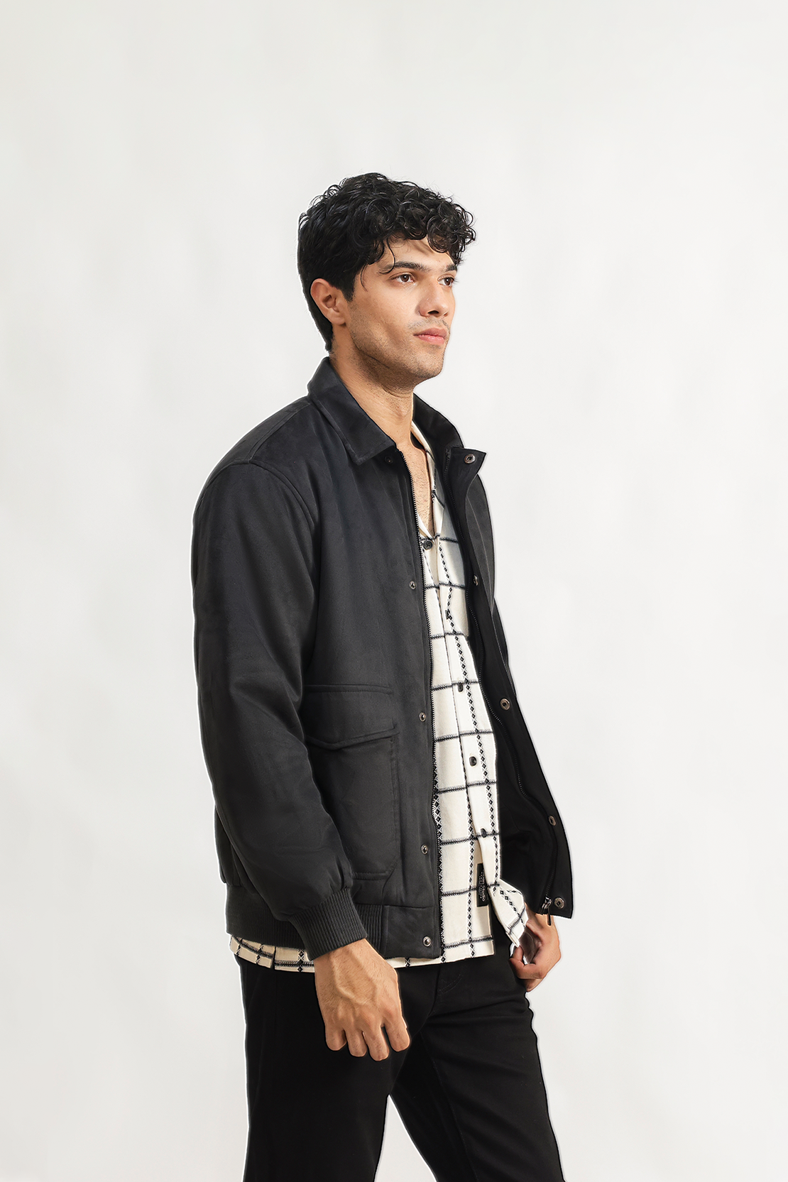 Suede Bomber Jacket