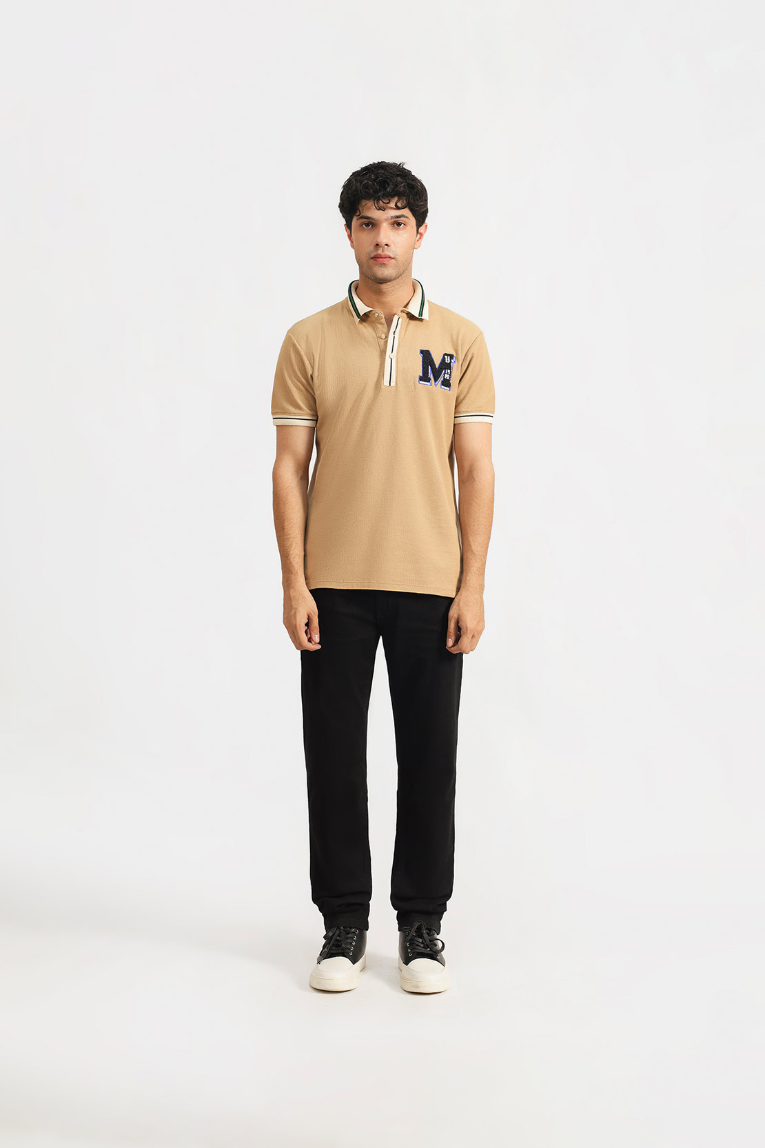 Pique tipped polo
