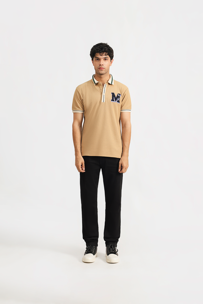 Pique tipped polo