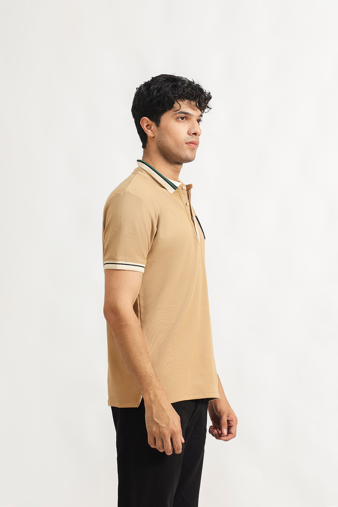 Pique tipped polo