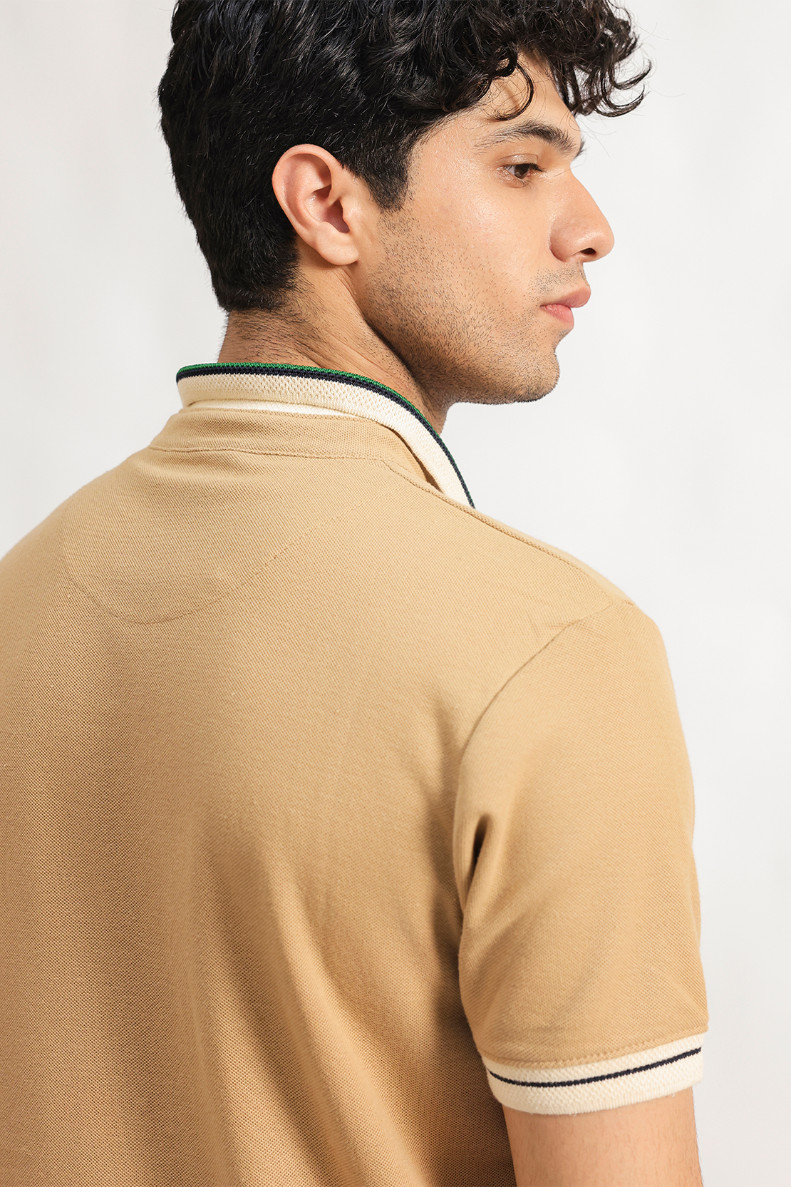 Pique tipped polo
