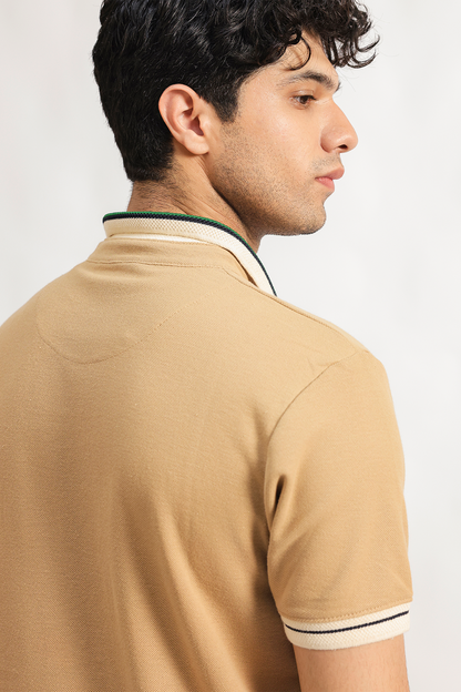 Pique tipped polo