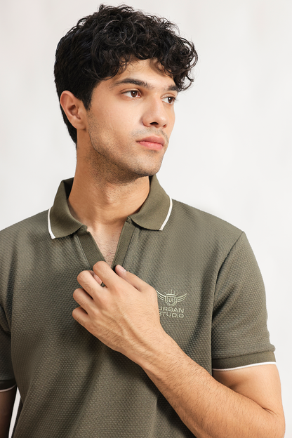 Cuban Collar Polo Shirt