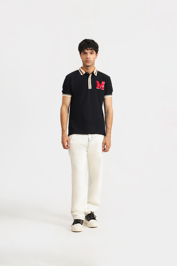 Pique tipped polo