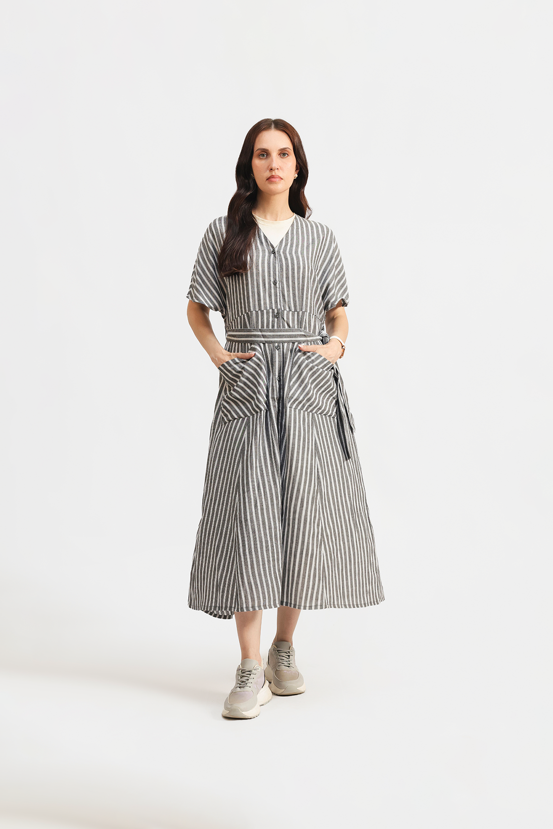 Striped cotton dress