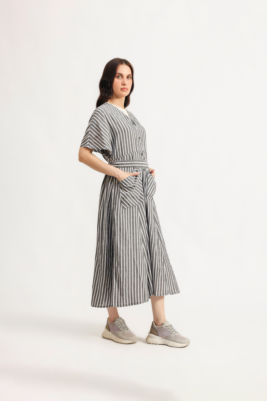 Striped cotton dress