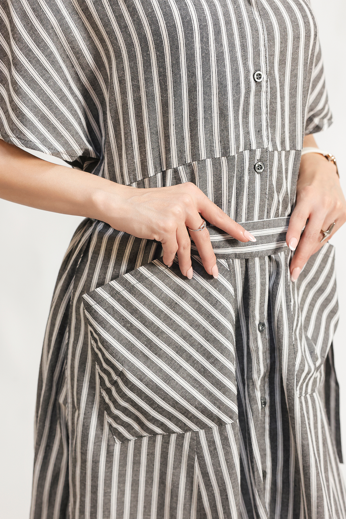 Striped cotton dress