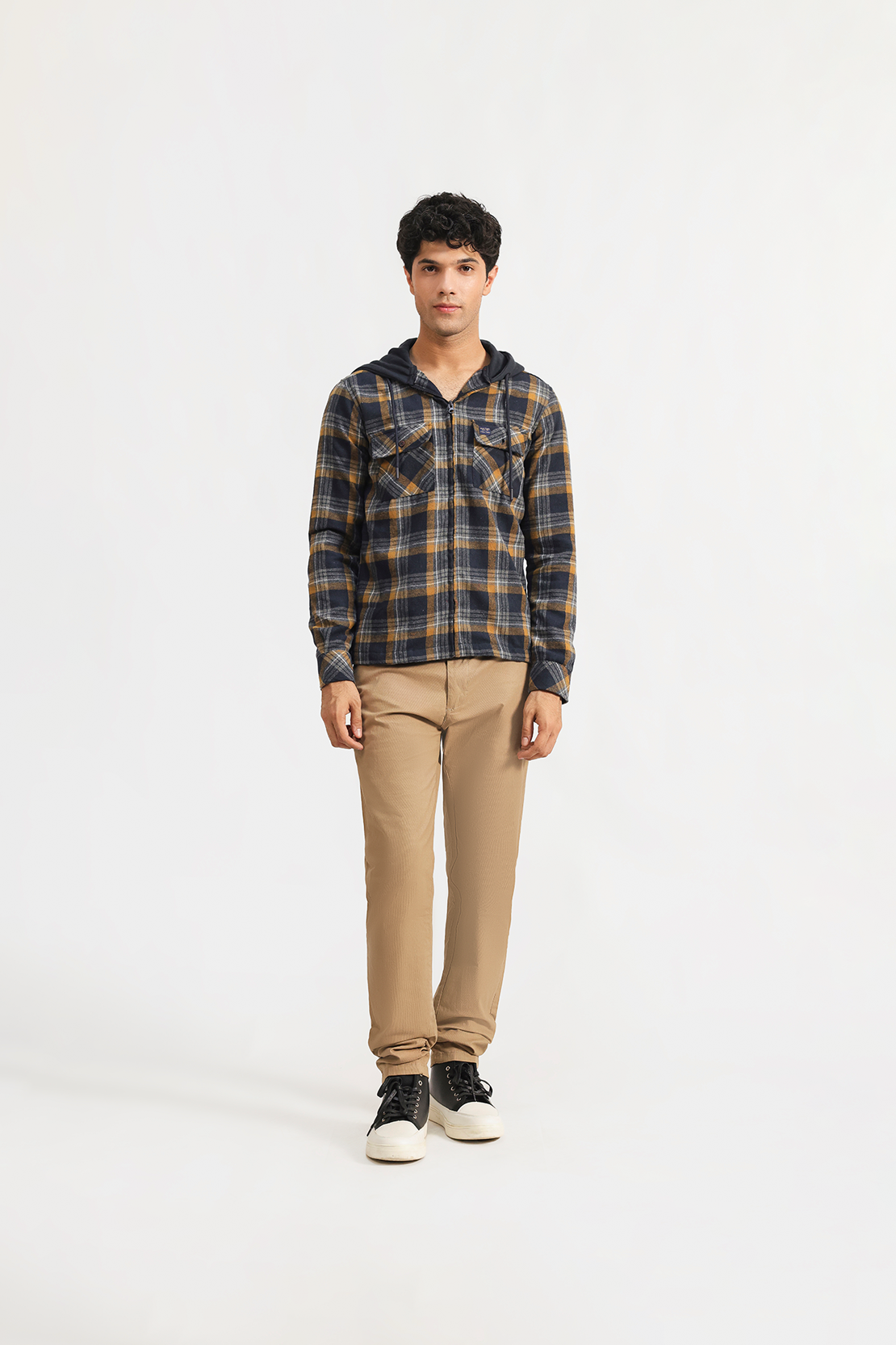 Flannel Hooded shacket