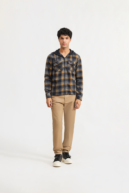 Flannel Hooded shacket