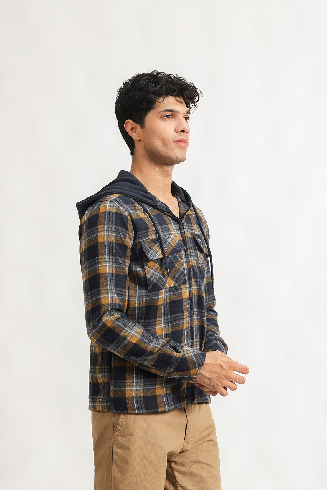 Flannel Hooded shacket