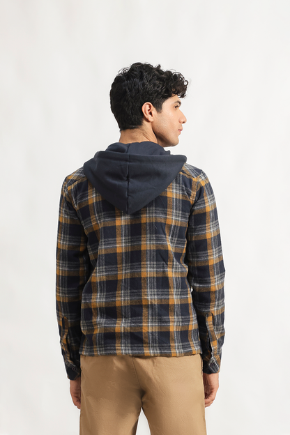 Flannel Hooded shacket