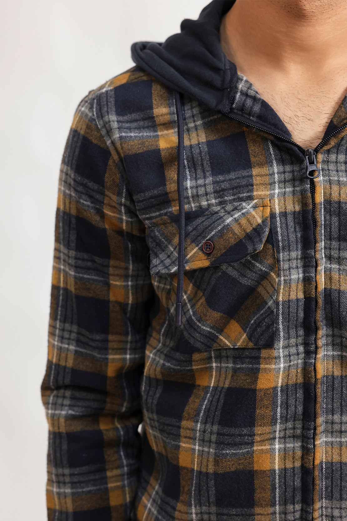 Flannel Hooded shacket