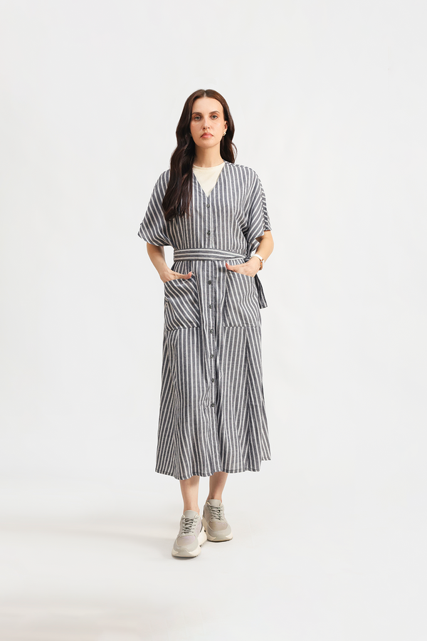 Striped cotton dress