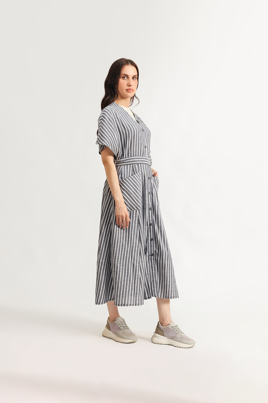 Striped cotton dress