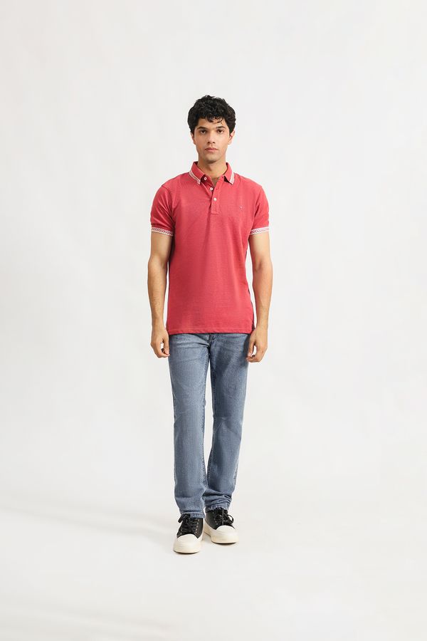 Pique tipped polo