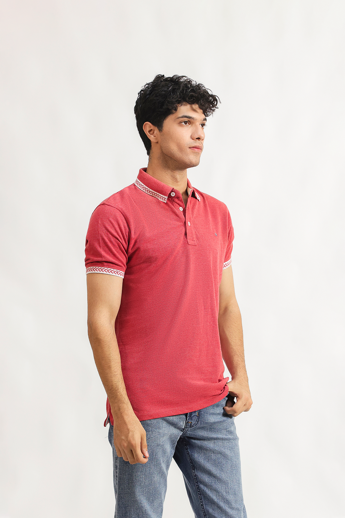 Pique tipped polo