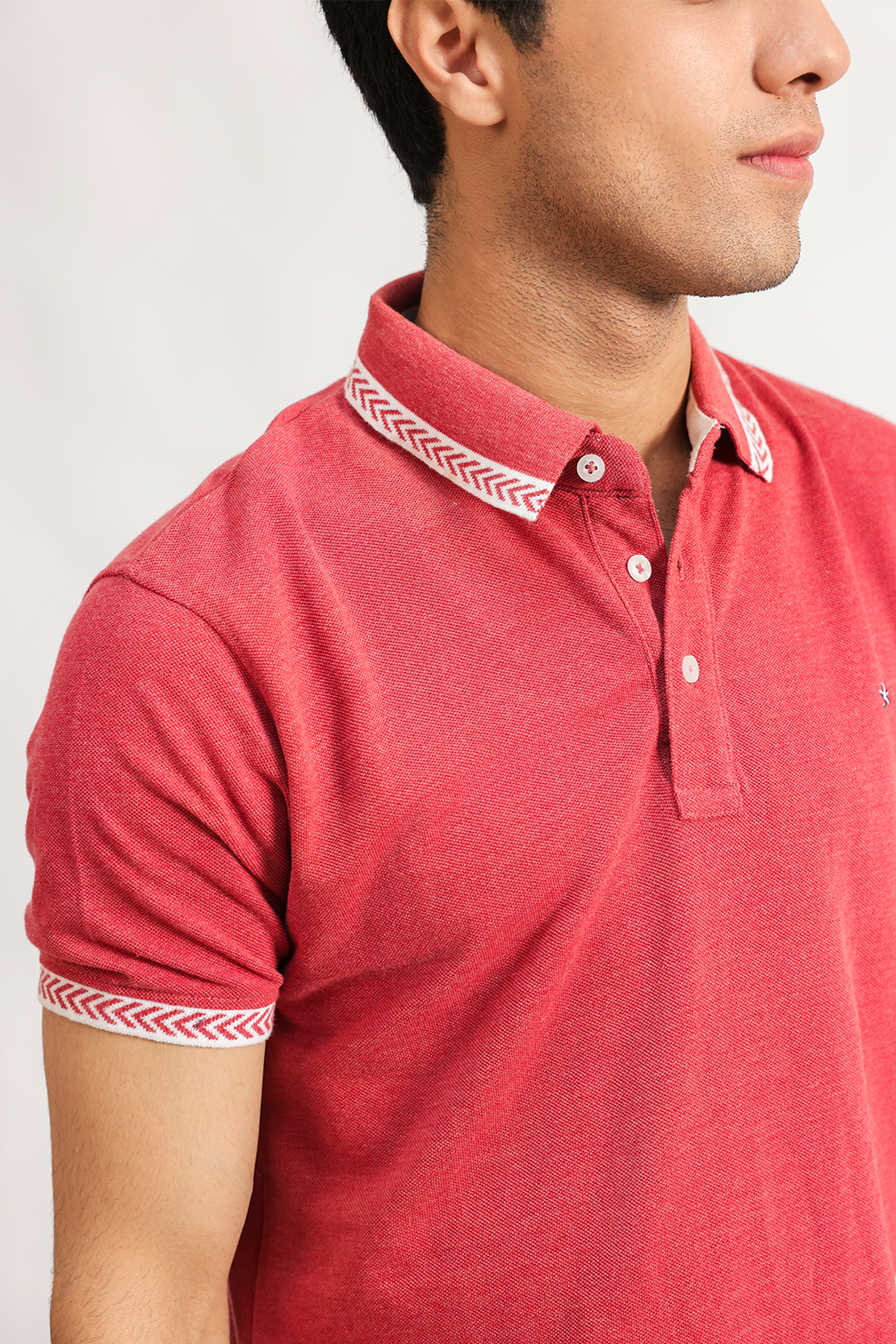 Pique tipped polo
