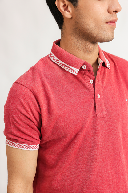 Pique tipped polo