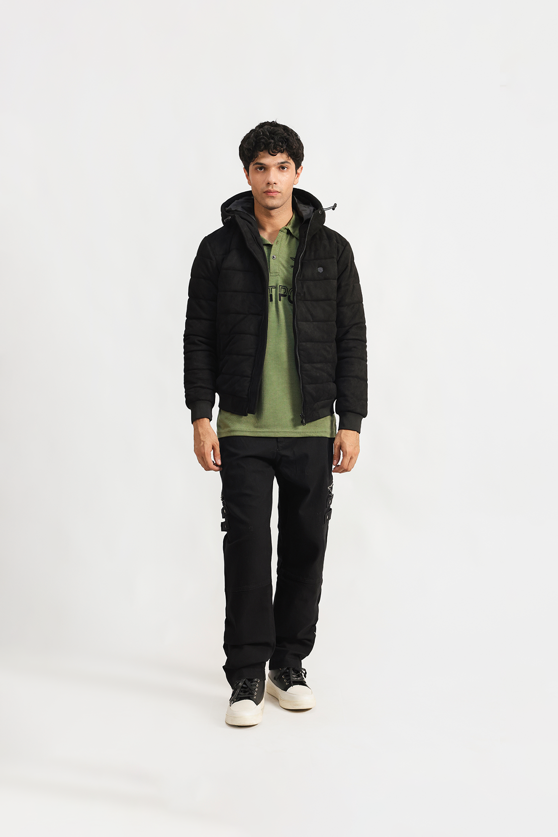 SUEDE HOODED JACKET
