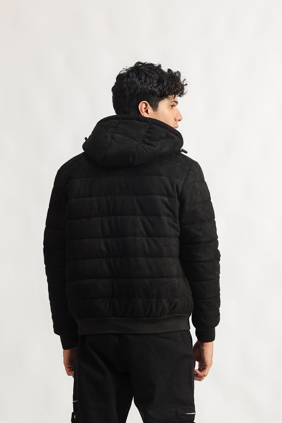 SUEDE HOODED JACKET