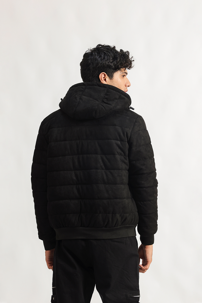 SUEDE HOODED JACKET
