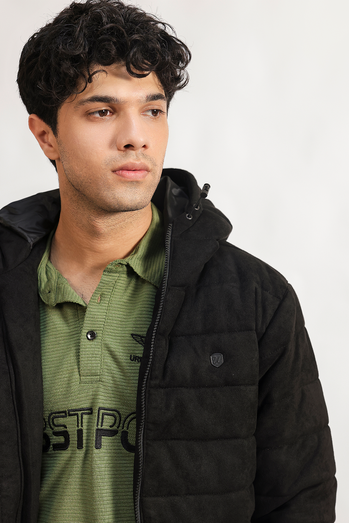 SUEDE HOODED JACKET