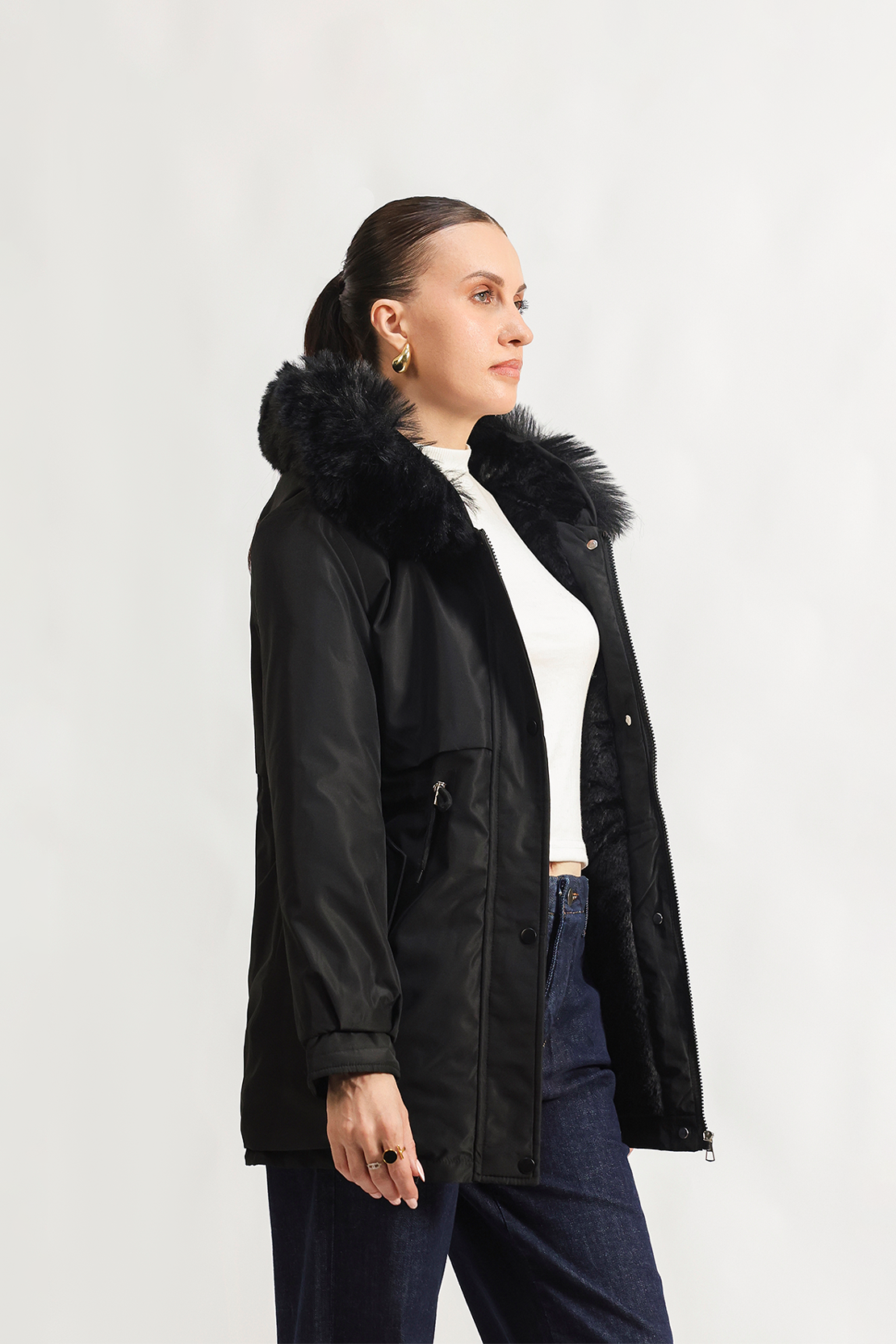 Lined Long Parka Jacket