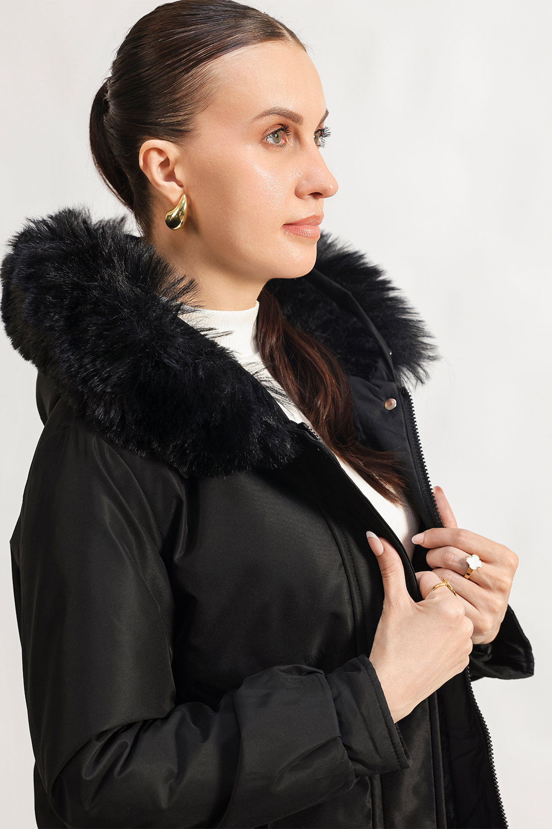 Lined Long Parka Jacket