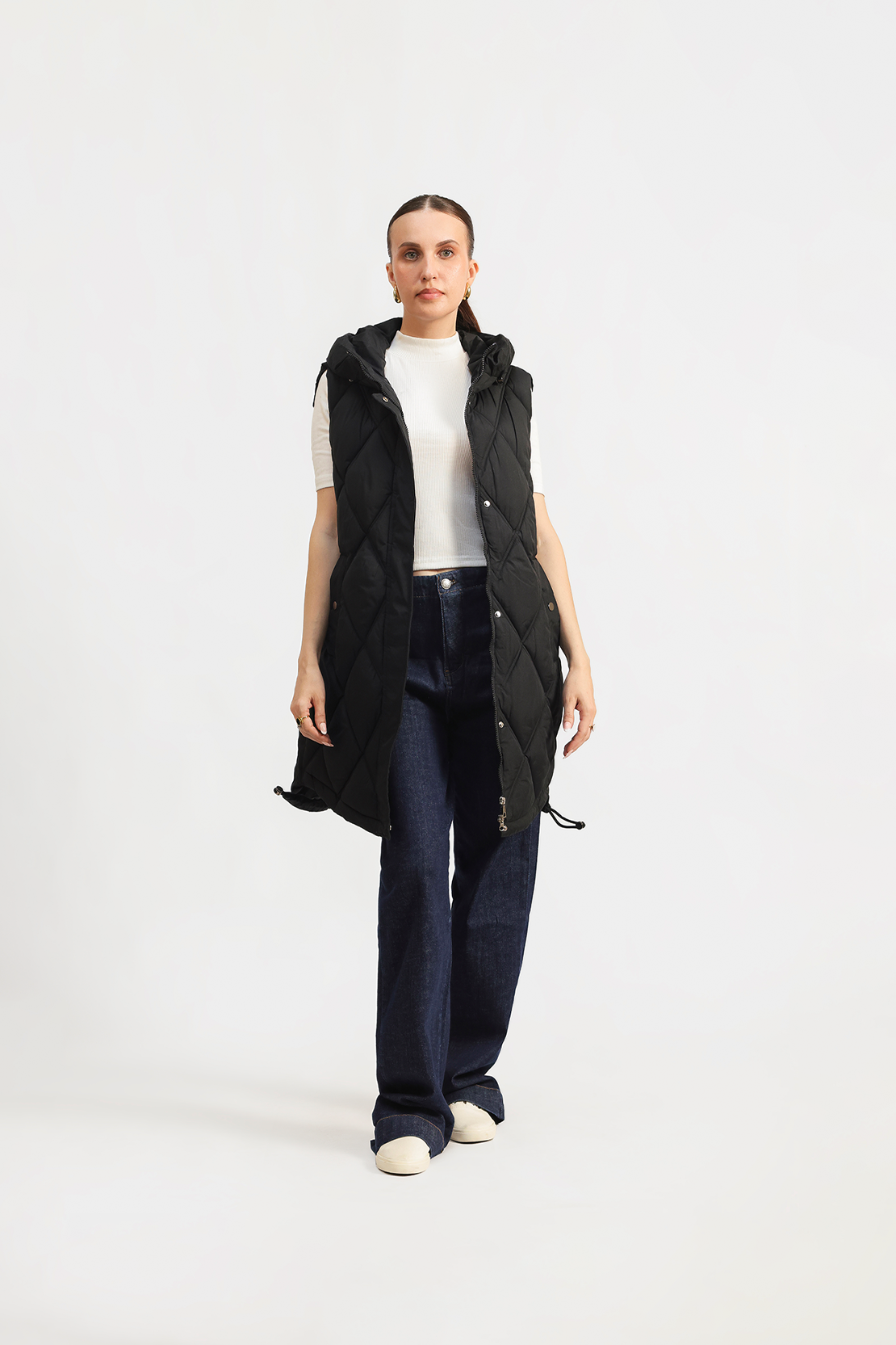 Hooded puffer gilet