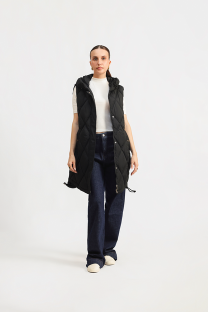 Hooded puffer gilet