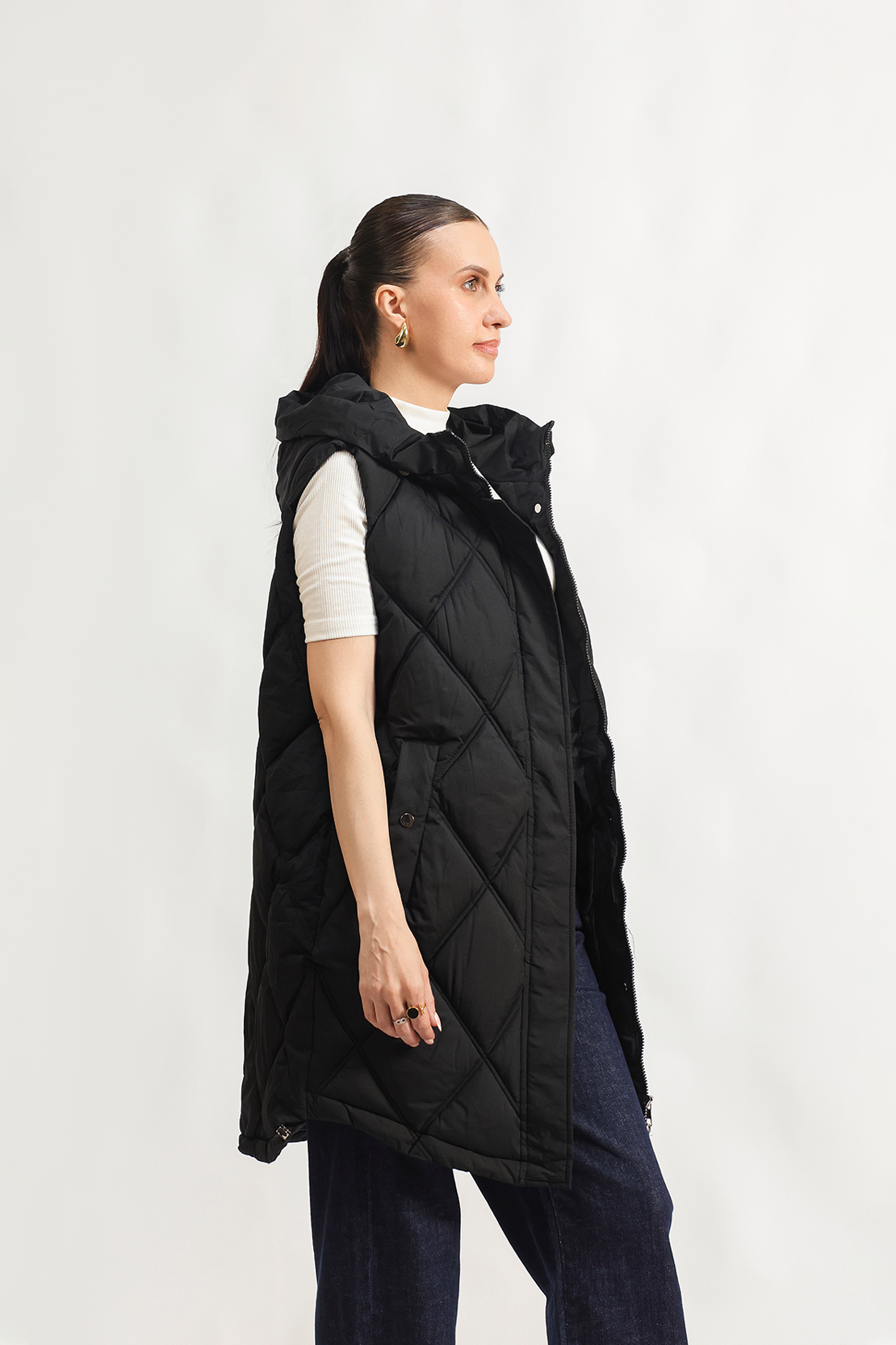 Hooded puffer gilet